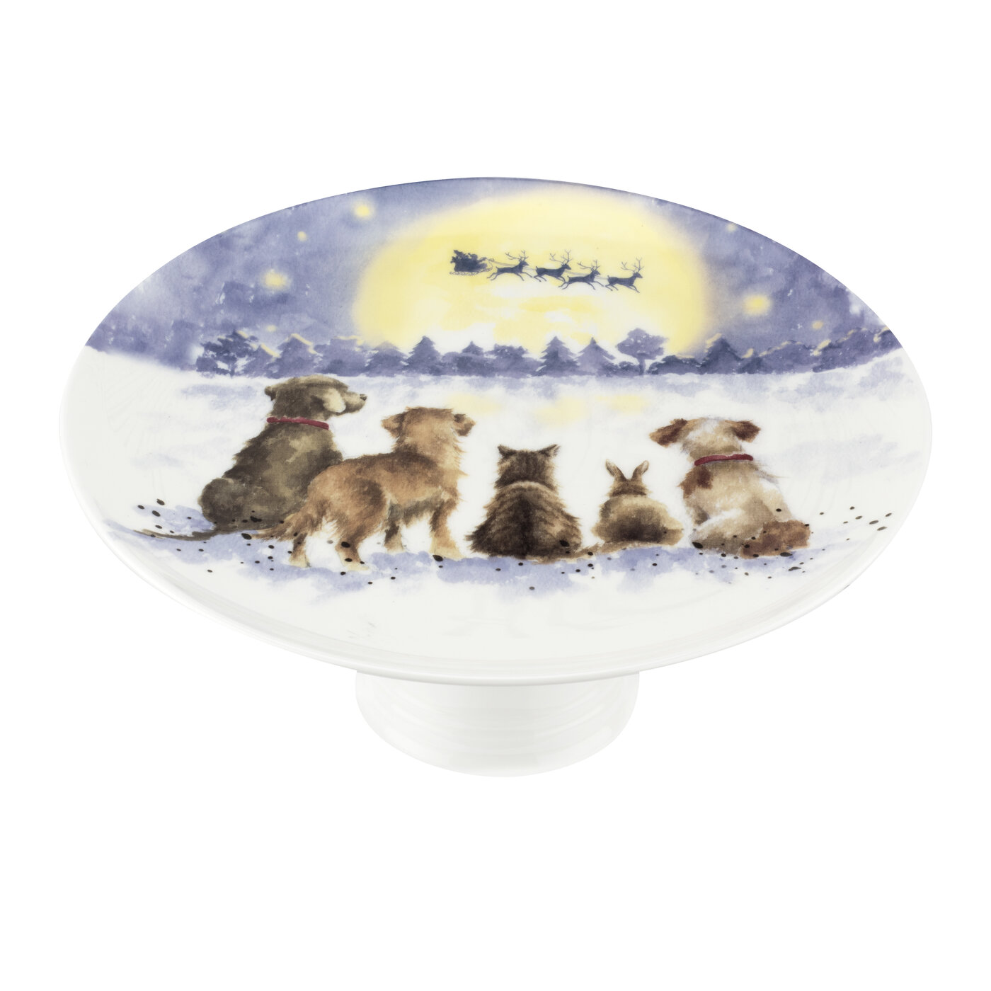 Wrendale Designs The Magic of Christmas Footed Cake Plate image number null